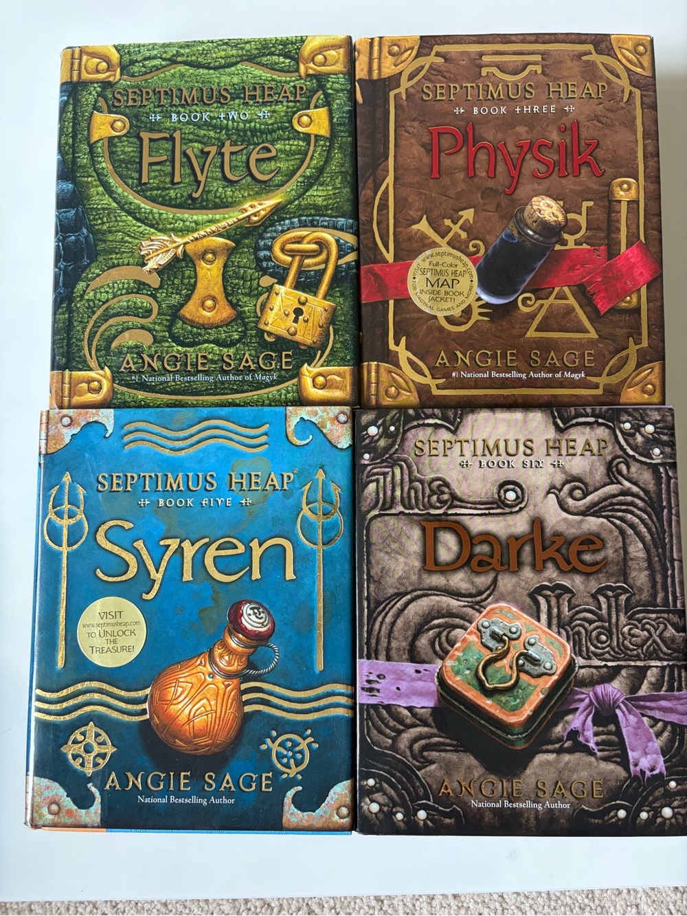 Septimus Heap Book Set: Flyte, Physik, Syren, Darke - 2,3,5 & 6 Angie Sage EUC